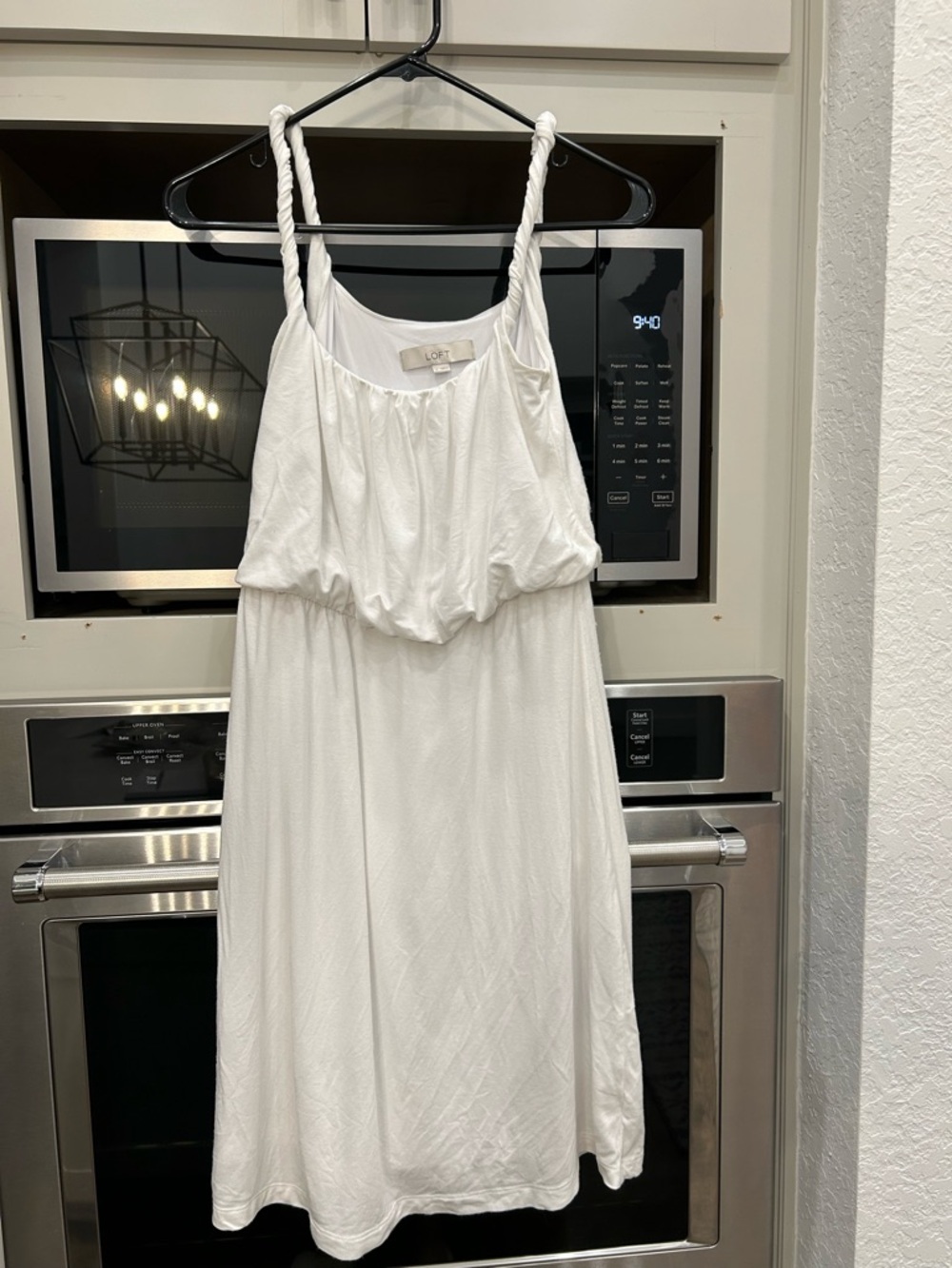 Loft White Summer Teisted Strap Dress